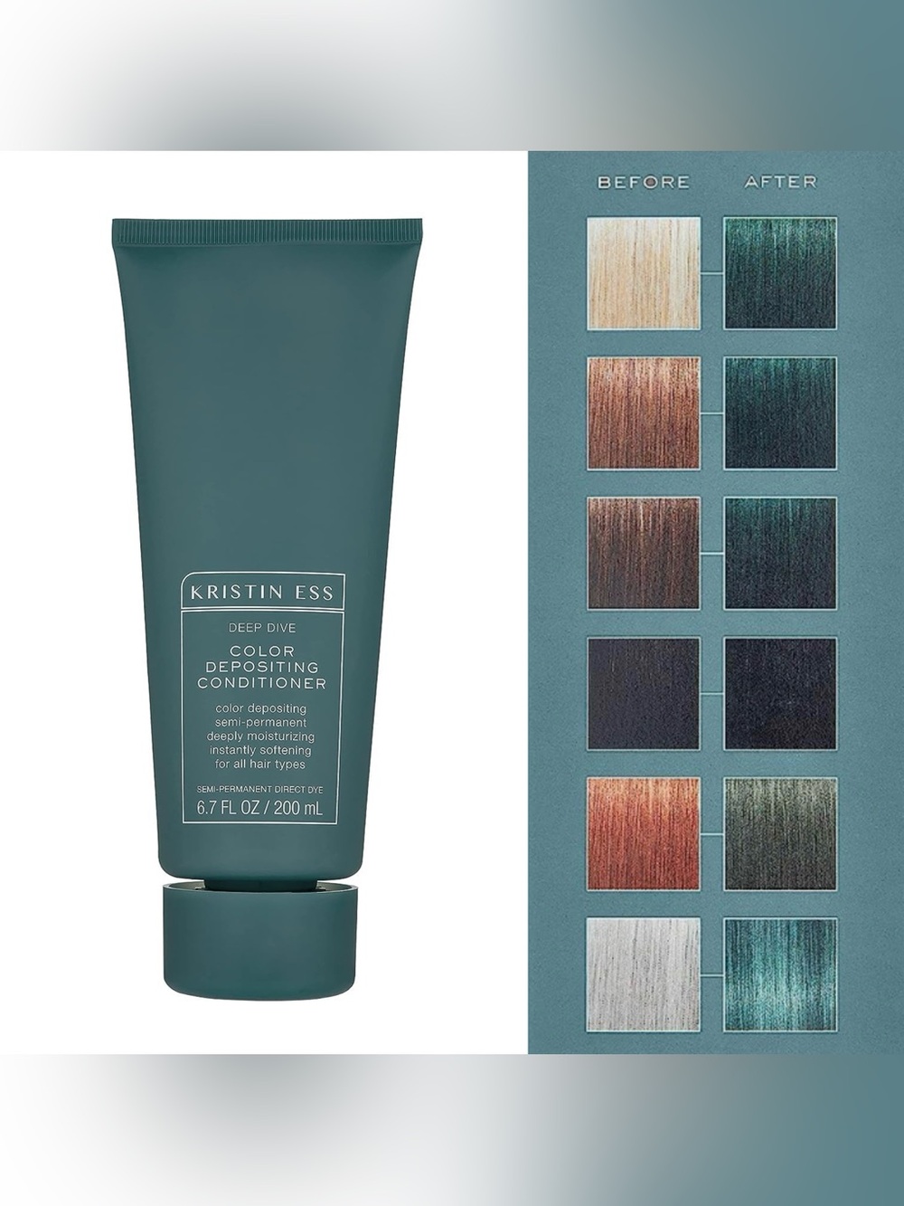 NIB Kristin Ess Color Depositing Conditioner - Deep Dive (Turquoise) - 200mL